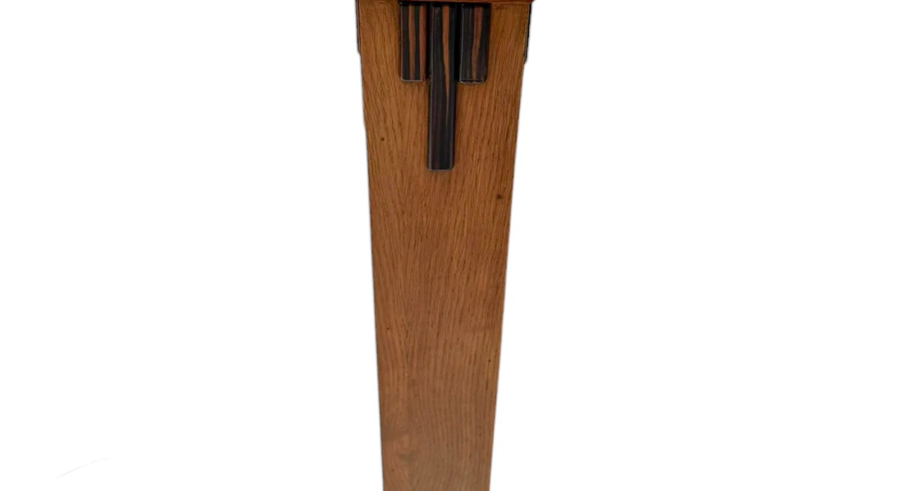 Art Deco Modernist Floor Lamp with Shantung Silk Shade, 1920s